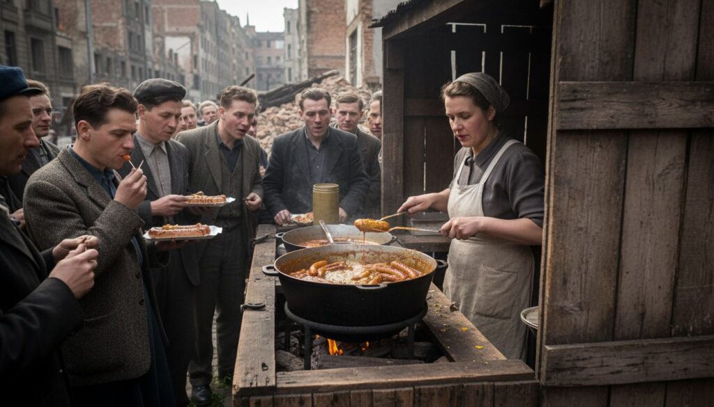 découvrez l'histoire fascinante de la currywurst, une spécialité culinaire allemande née après 1945, symbole de reconstruction et d'innovation gastronomique en allemagne.