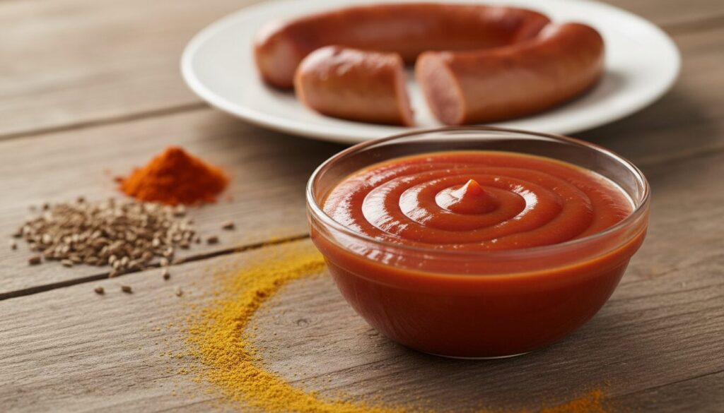 découvrez la recette classique de la sauce currywurst, préparée simplement avec du ketchup et du curry pour un goût authentique et savoureux.
