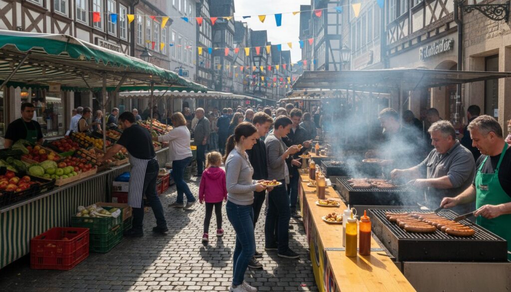 découvrez comment le marché hebdomadaire de neuwied a changé de place suite à l'organisation d'un festival de currywurst, entraînant une réorganisation dynamique et gourmande.
