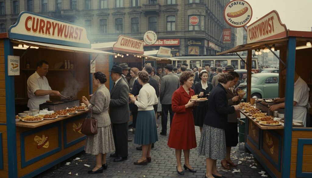 découvrez comment la sauce currywurst est devenue un emblème culinaire en allemagne dans les années 1950, retraçant son histoire et sa popularisation.