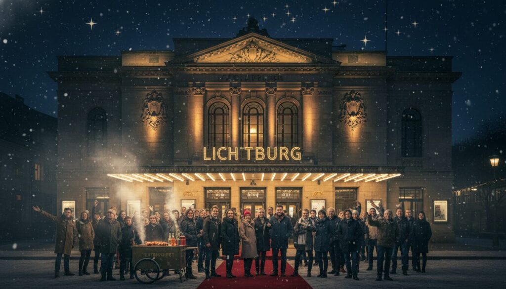 découvrez la première mondiale d'« extrawurst » à la lichtburg d'essen, un spectacle unique mêlant étoiles, flocons de neige et parfums envoûtants de currywurst.