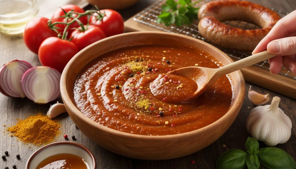 découvrez comment préparer votre propre sauce currywurst douce maison pour apporter une touche gourmande et savoureuse à vos plats.