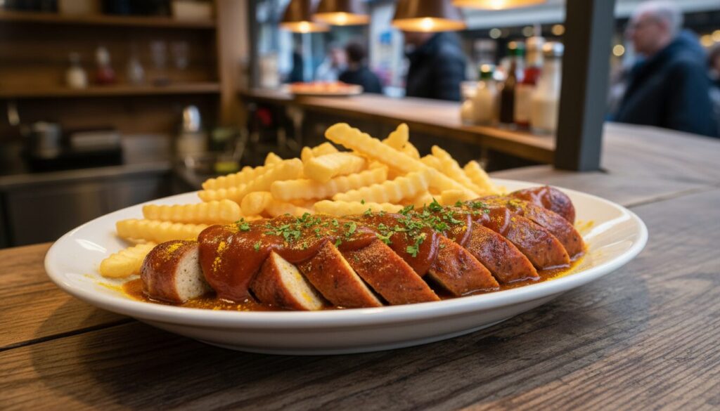 découvrez la réintroduction de la véritable currywurst au tofu, un hommage délicieux aux saveurs originales revisitées en version végétarienne.
