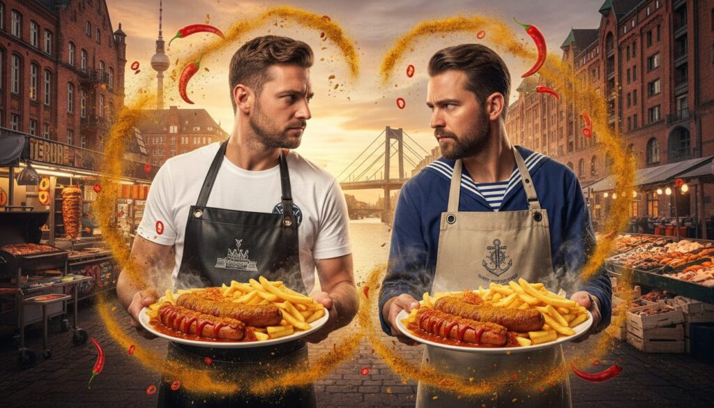 découvrez le duel pimenté entre les villes pour savoir qui est le véritable inventeur de la currywurst, cette spécialité allemande emblématique au goût unique.
