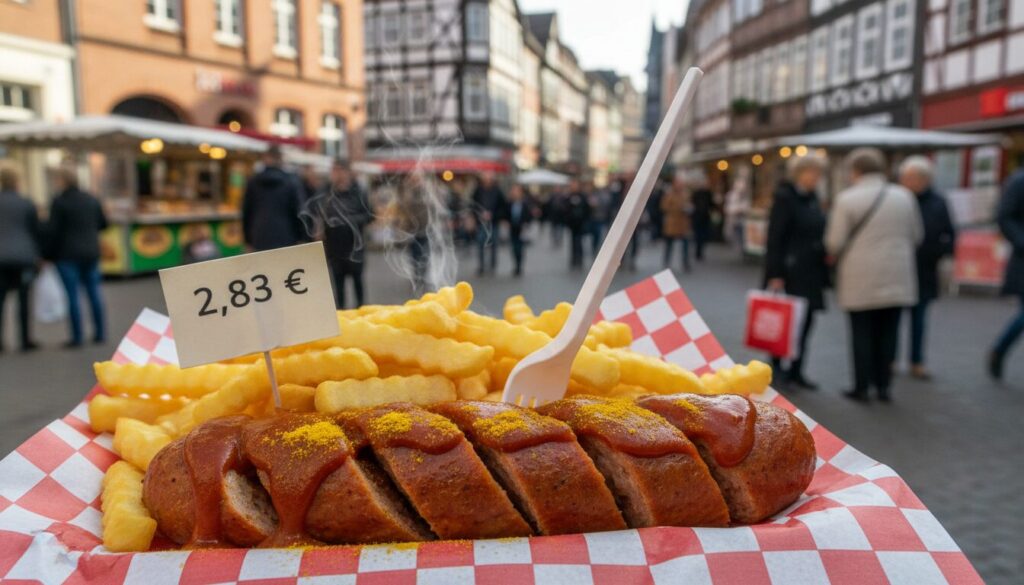 découvrez le nouveau baromètre des prix du snack culte à 2,83 euros et comment une ville de nrw devient la capitale allemande de la currywurst au meilleur prix.