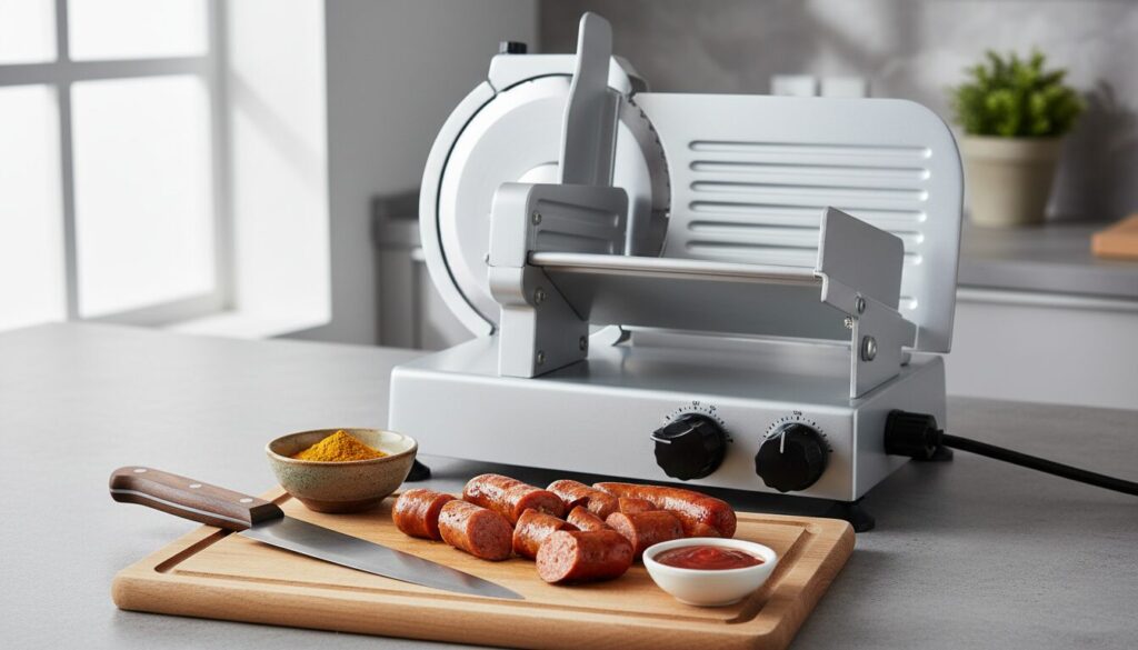 découvrez le matériel idéal pour un découpage net et rapide des saucisses à currywurst, garantissant précision et efficacité en cuisine.